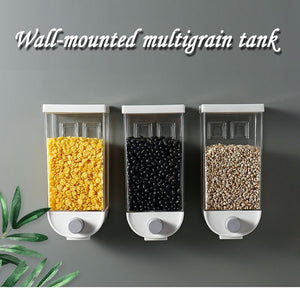 Wall-Mounted Cereal Storage Boxes, cool gadgets, kitchen hacks, kitchen haxxs, kitchen products, cereal box, food box, grain box, food storage