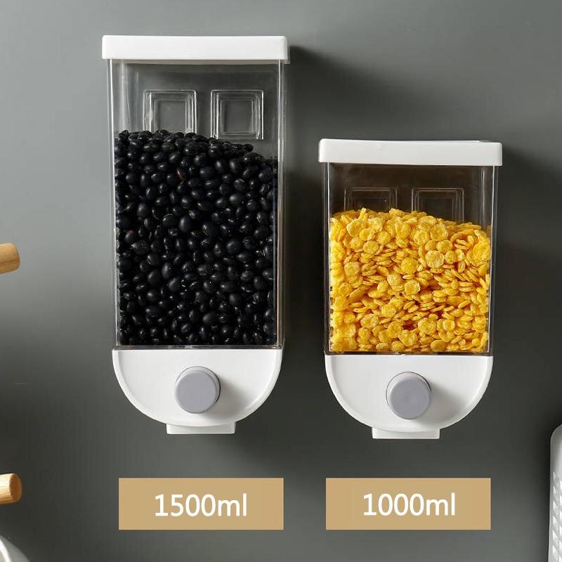 Wall-Mounted Cereal Storage Boxes, cool gadgets, kitchen hacks, kitchen haxxs, kitchen products, cereal box, food box, grain box, food storage